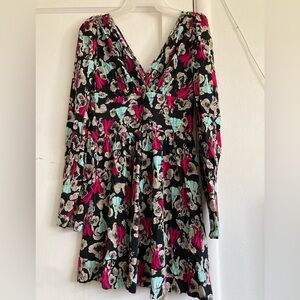 Trashy Diva Bianca Multicolor Floral Long Sleeve Mini Dress
